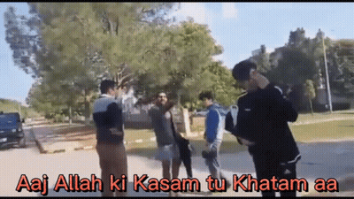 Group Of Men Standing On Street Aaj Allah Ki Kasam Tu Khatam GIF