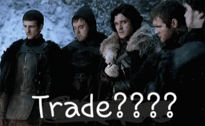 Group Of Men Standing Side By Side Saying Trade GIF
