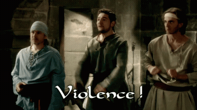 Group Of Men Standing With Word Violence GIF