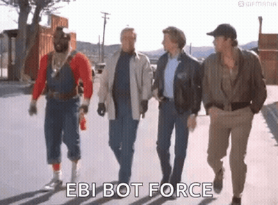 Group Of Men Walking Street Ebi Bot Force GIF