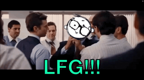 Group Of Men With LFG Sign GIF