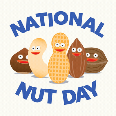 Group Of Nuts With Faces For National Nut Day GIF