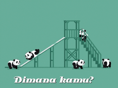 Group Of Panda Bears On A Slide Dimana Kamu GIF