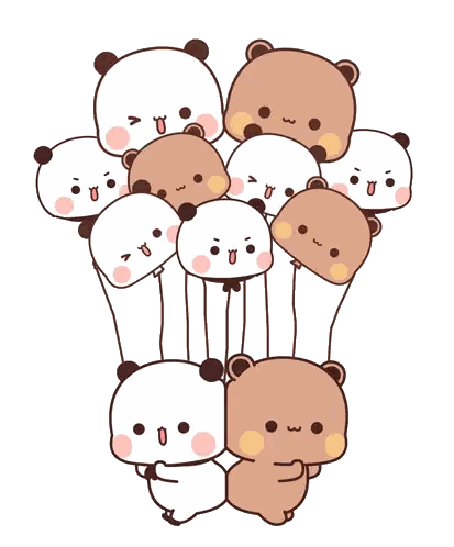 Group Of Pandas With Open Mouths Sticker