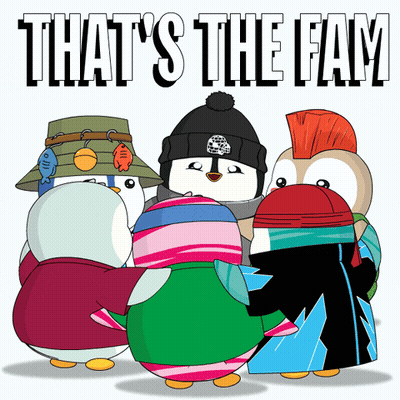 Group Of Penguins Saying That's The Fam GIF