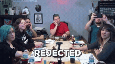 Group Of People Around Table With Rejected GIF