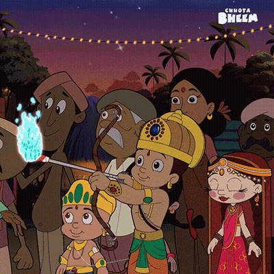 Group Of People Cartoon Saying Bheem GIF