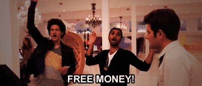 Group Of People Celebrating Free Money GIF