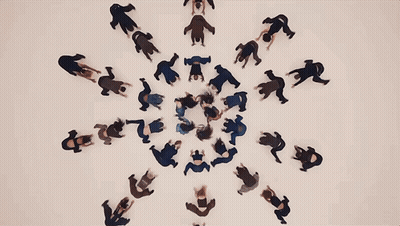 Group Of People Dancing Around Letter T GIF