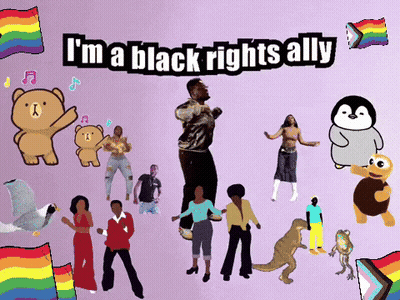 Group Of People Dancing I'm A Black Rights Ally GIF