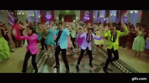 Group Of People Dancing Together GIF