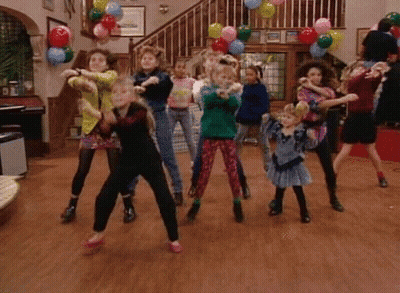 Group Of People Dancing With Balloons GIF