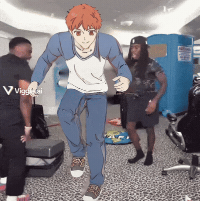 Group Of People Dancing With Warning Sign GIF