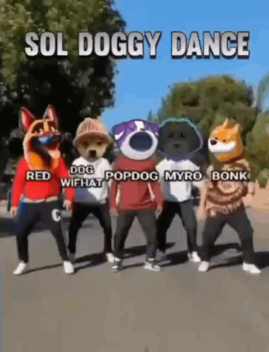 Group Of People Dressed As Dogs Dancing GIF