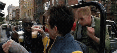 Group Of People Eating And Drinking In Car GIF
