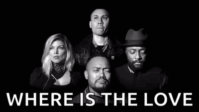 Group Of People In Black And White Photo Where Is The Love GIF