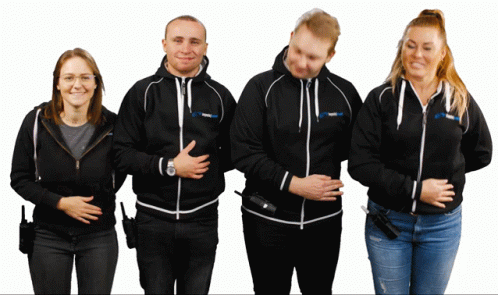 Group Of People In Black Sweatshirts GIF