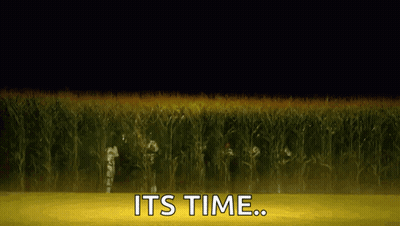 Group Of People In Cornfield Saying It's Time GIF