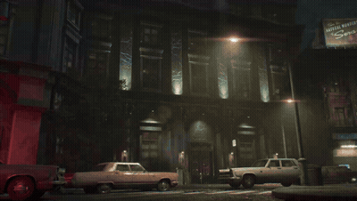 Group Of People In Dark Room With Car GIF