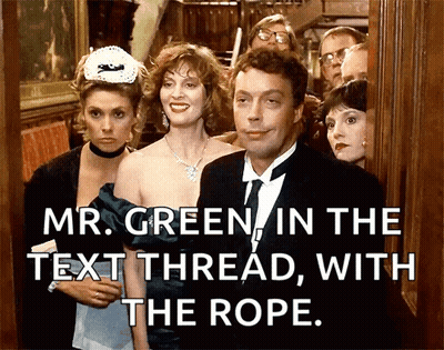 Group Of People In Doorway Mr Green Rope Text Thread GIF