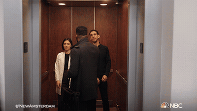 Group Of People In Elevator #NewAmsterdam GIF