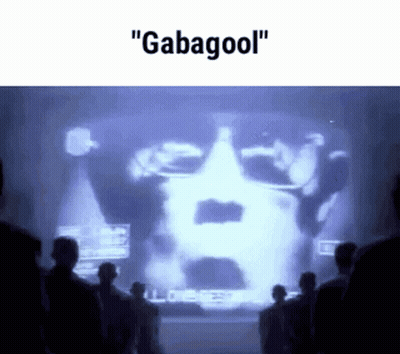 Group Of People In Front Of Screen Saying Gabagool GIF