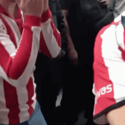 Group Of People In Red And White Jerseys GIF