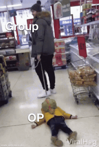 Group Of People In Store One Laying On Ground GIF