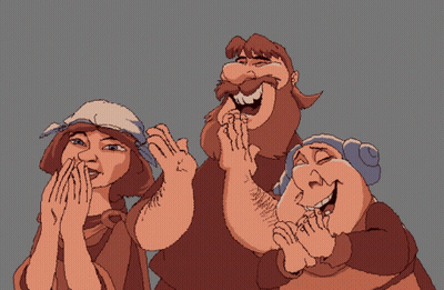 Group Of People Laughing With Hands On Mouths GIF