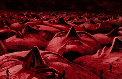 Group Of People Laying In Field Of Blood GIF