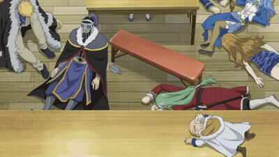 Group Of People Laying On Floor With Masked Man GIF