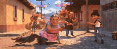 Group Of People On A Cobblestone Street GIF