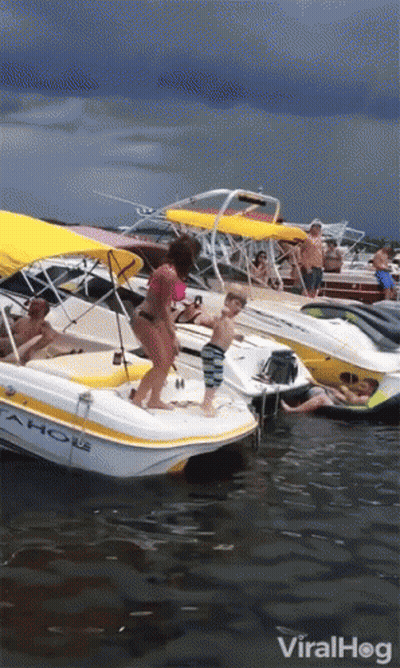 Group Of People On Boats With Tahoe GIF