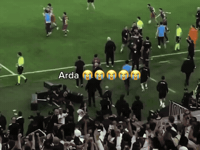Group Of People On Soccer Field With Word Arda GIF