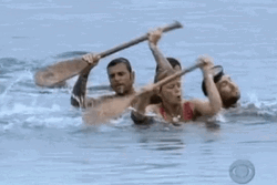 Group Of People Row The Boat While Sinking GIF