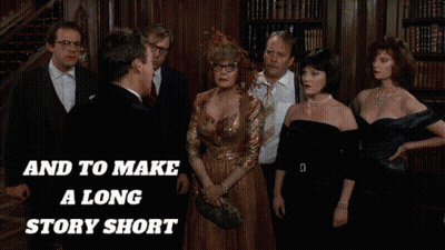 Group Of People Saying And To Make A Long Story Short Too Late GIF