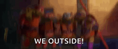 Group Of People Saying We Outside GIF