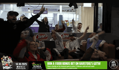 Group Of People Sitting In Front Of Cane's Sports Bar GIF