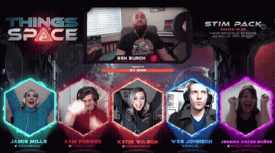 Group Of People Sitting In Front Of Things Space Sign GIF