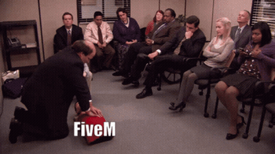 Group Of People Sitting In Room With Fivem GIF