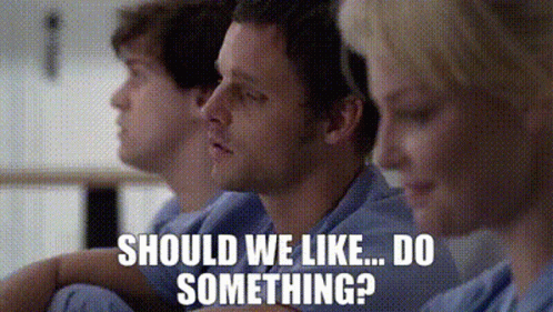 Group Of People Sitting Should We Like Do Something GIF