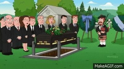 Group Of People Standing Around Coffin At Funeral GIF