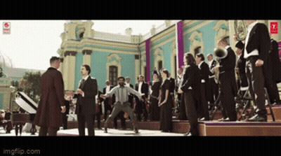 Group Of People Standing In Front Of Building With Imgflip Watermark GIF
