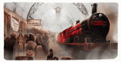 Group Of People Standing In Front Of Train At Station GIF