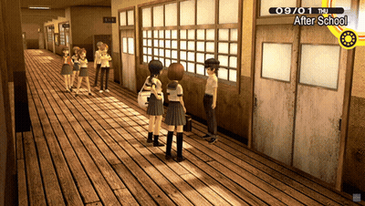 Group Of People Standing In Hallway 09/01 GIF