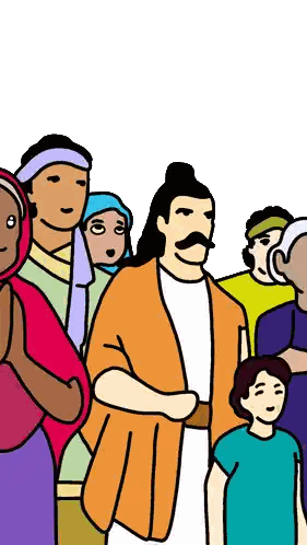 Group Of People Standing In Line Sticker