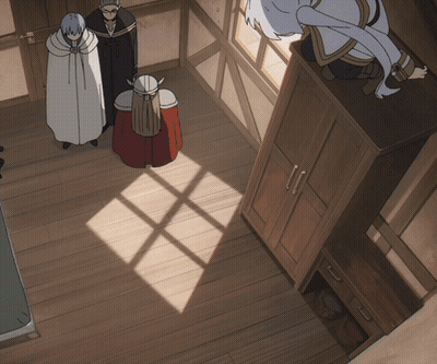 Group Of People Standing In Room With Window GIF