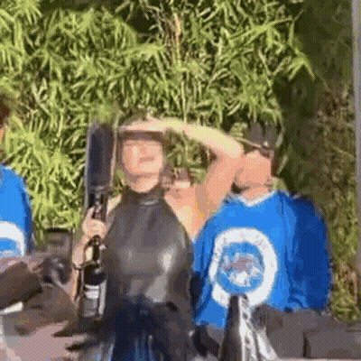 Group Of People Standing Near Tree GIF