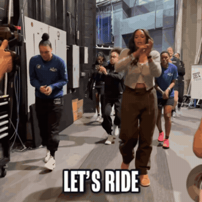 Group Of People Walking Let's Ride GIF