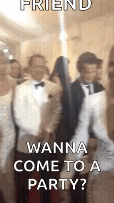 Group Of People With Friend Wanna Come To A Party GIF